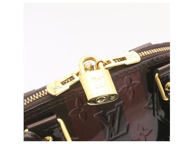 LOUIS VUITTON Monogram Vernis Rayure Alma BB Sac à main Amarante M91700 auth 23844 - vue 14