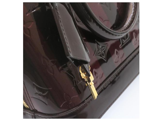 LOUIS VUITTON Monogram Vernis Rayure Alma BB Sac à main Amarante M91700 auth 23844 - vue 15