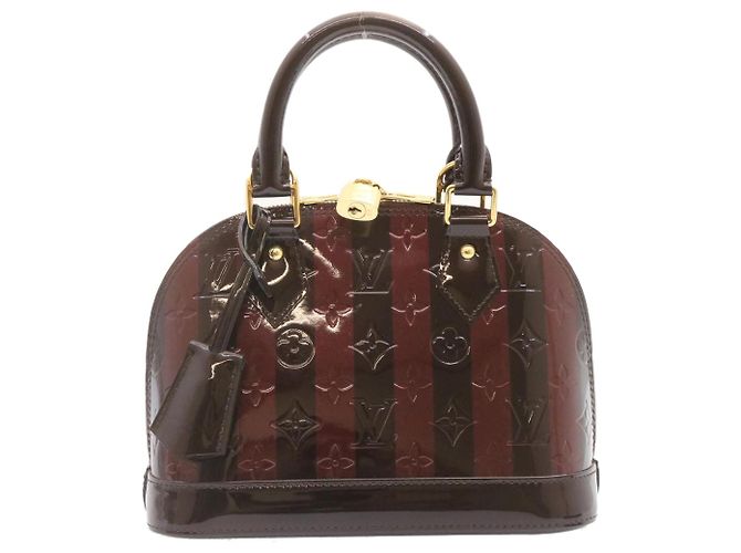 LOUIS VUITTON Monogram Vernis Rayure Alma BB Sac à main Amarante M91700 auth 23844 - vue 2