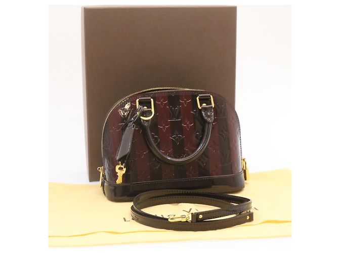 LOUIS VUITTON Monogram Vernis Rayure Alma BB Sac à main Amarante M91700 auth 23844 - vue 23
