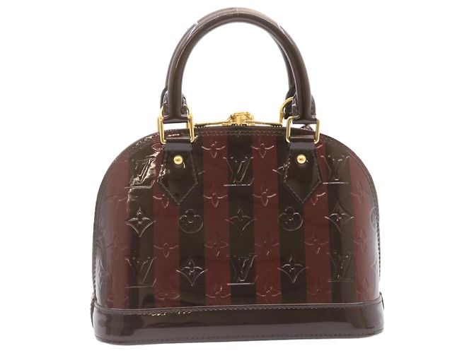 LOUIS VUITTON Monogram Vernis Rayure Alma BB Sac à main Amarante M91700 auth 23844 - vue 3