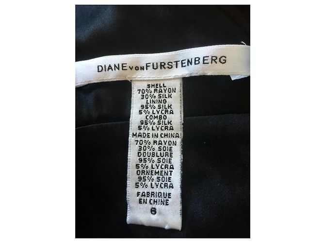 Diane Von Furstenberg DvF Rezina Wickelkleid aus Seidenmischung Schwarz Blau Golden Hellblau Dunkelblau - Ansicht 9