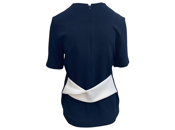 Day Balenciaga Bluse mit hinterem Knoten aus marineblauem Polyester - Ansicht 2