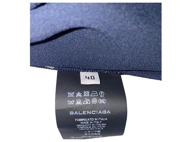 Day Balenciaga Bluse mit hinterem Knoten aus marineblauem Polyester - Ansicht 3