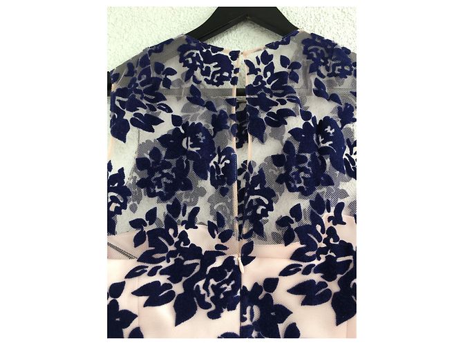 Abito Mary Katrantzou in seta e lana Rosa Blu Navy - vista 12