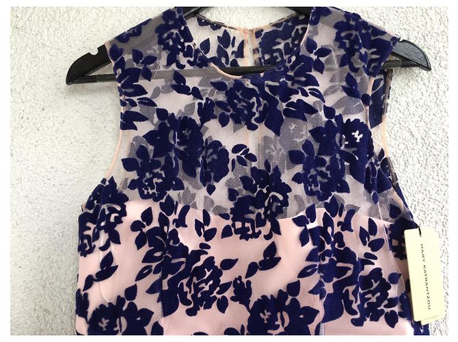 Abito Mary Katrantzou in seta e lana Rosa Blu Navy - vista 3