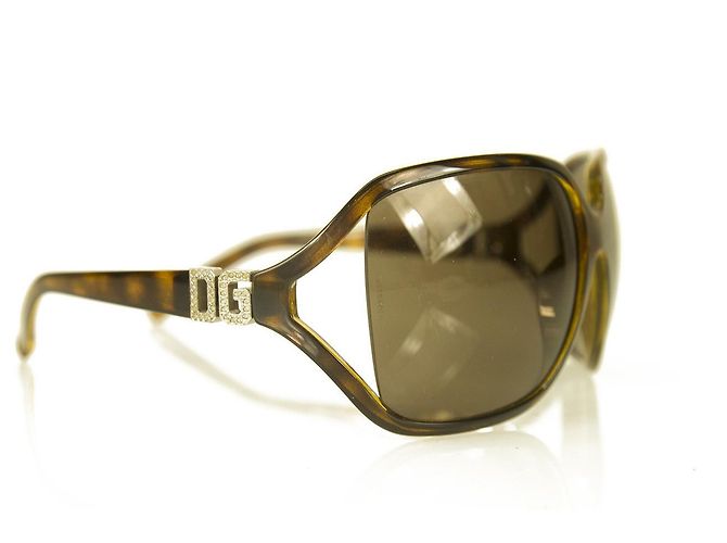 Dolce & Gabbana D&G Gafas de sol extragrandes en marrón tortuga w. Cristales en caja Castaño - vista 3