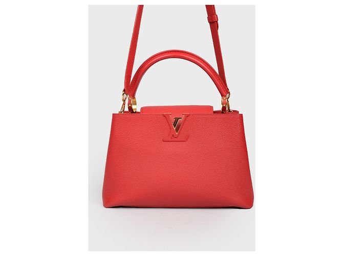 Louis Vuitton Capucines MM Borsa a mano rossa in pelle Taurillon Rosso - vista 4