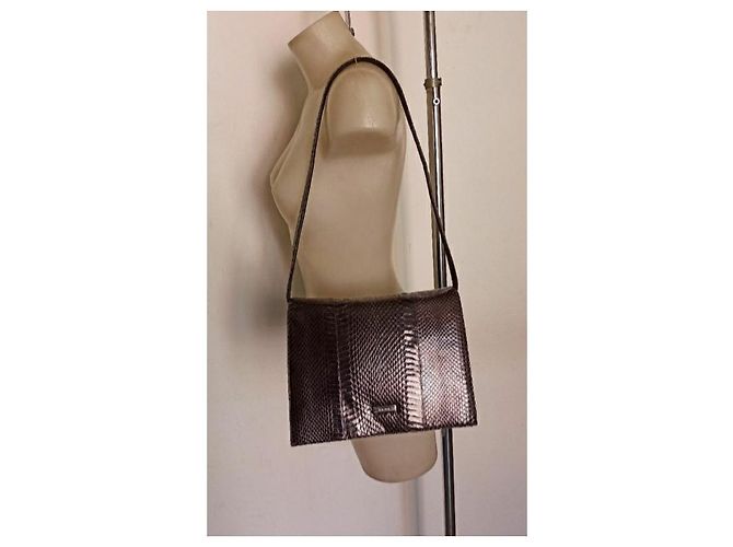 Missoni borsa in pelle rettile e tessuto Marrone - vista 6