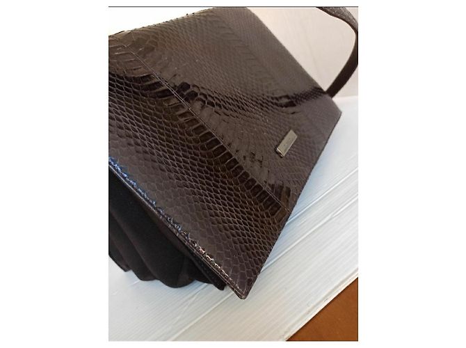 Missoni borsa in pelle rettile e tessuto Marrone - vista 8