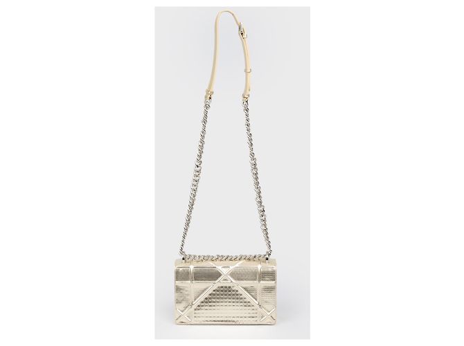 Bolsa de aba média Christian Dior Diorama Dourado - vista 2