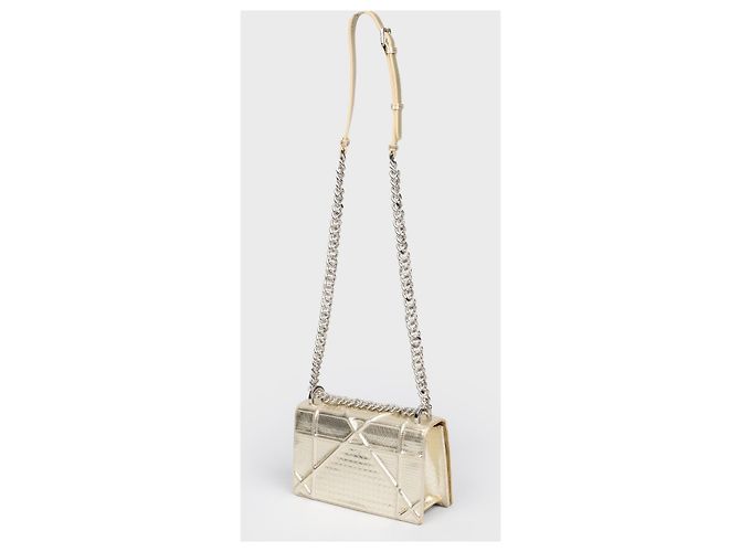 Bolsa de aba média Christian Dior Diorama Dourado - vista 3