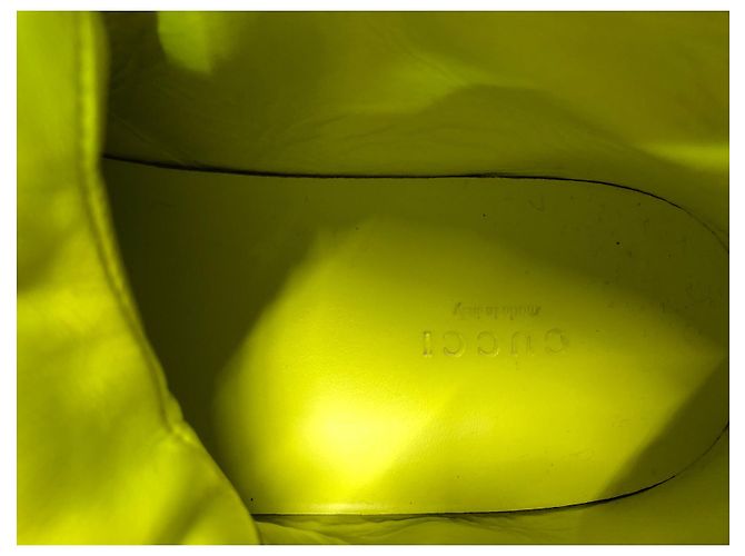 Baskets Gucci Vert Citron Vert Cuir Perforé - vue 8