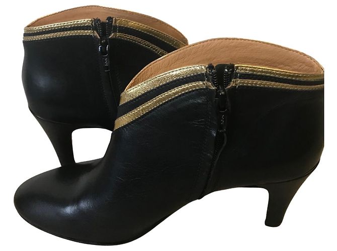 Petite Mendigote Black and gold boots Golden - view 2