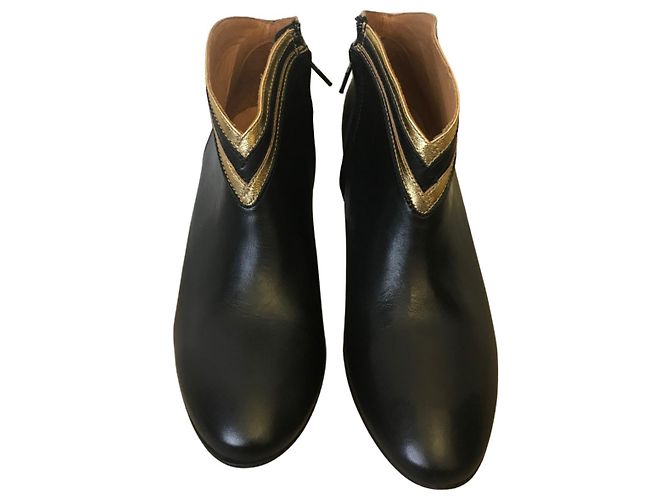 Petite Mendigote Black and gold boots Golden - view 3