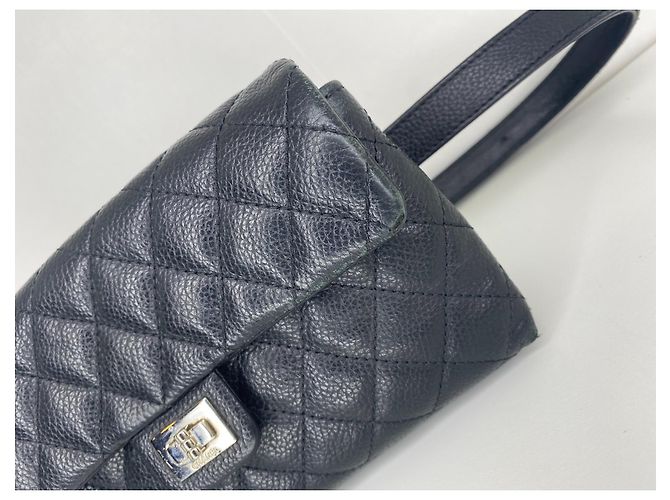 Cintura borsa Chanel 2.55 , pelle nera grana Nero - vista 10
