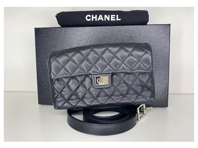 Cintura borsa Chanel 2.55 , pelle nera grana Nero - vista 13
