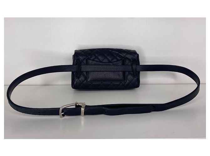 Cintura borsa Chanel 2.55 , pelle nera grana Nero - vista 3