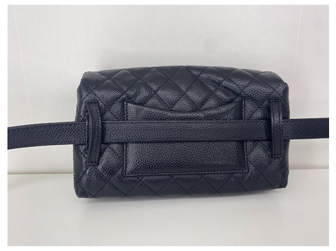 Cintura borsa Chanel 2.55 , pelle nera grana Nero - vista 4