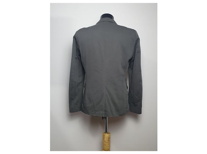 Hugo Boss Blazer Jacke Grau Khaki Baumwolle - Ansicht 4