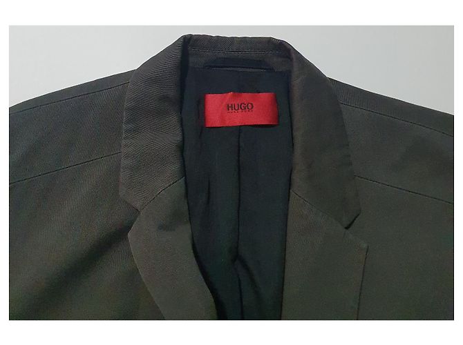 Hugo Boss Blazer Jacke Grau Khaki Baumwolle - Ansicht 5