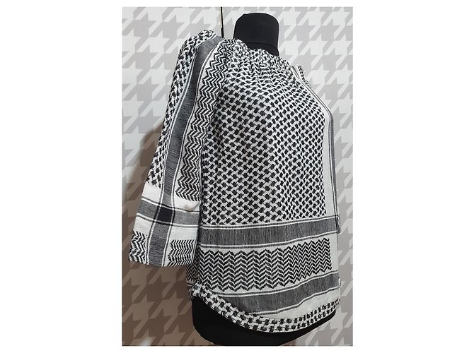 Blusa de algodón Cecilie Copenhagen Blanco Gris - vista 2