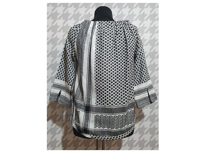 Blusa de algodón Cecilie Copenhagen Blanco Gris - vista 3