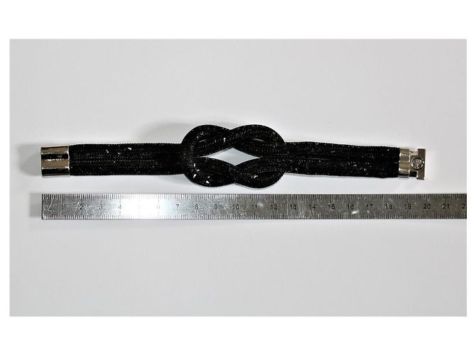 Bracciale Swarovski Stardust Knot Nero in Nylon - vista 4