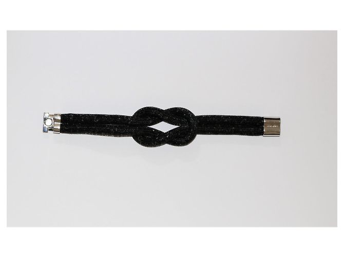Bracciale Swarovski Stardust Knot Nero in Nylon - vista 5