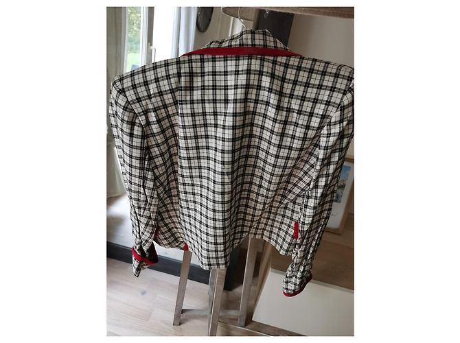 Chaqueta Yves Saint Laurent de algodón negro blanco rojo Roja - vista 2
