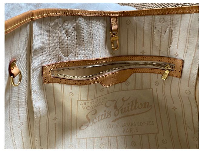 Louis Vuitton Großes Modell Neverfull Tasche Grau - Ansicht 4