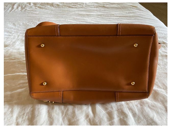 Borsa Ralph Lauren in pelle color caramello - vista 4