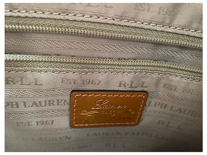 Borsa Ralph Lauren in pelle color caramello - vista 5