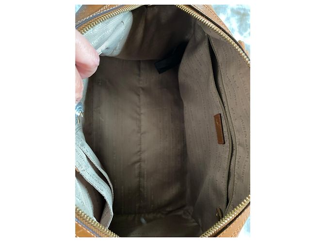 Borsa Ralph Lauren in pelle color caramello - vista 6