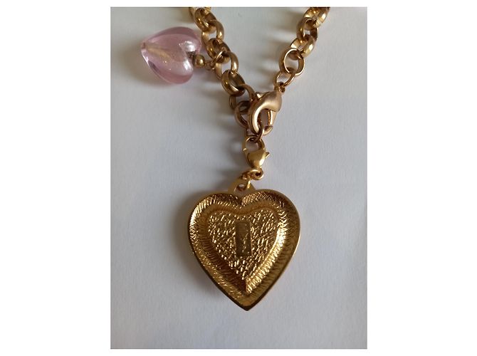 Bracciale Yves Saint Laurent Cuore Paris Je T'aime Dorato D'oro - vista 2