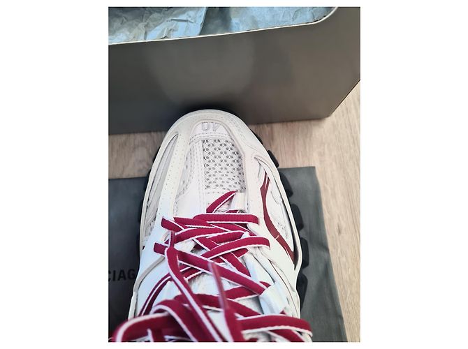 Balenciaga Track Sneaker Weiß Burgunderrot Leder Mehrfarben - Ansicht 4