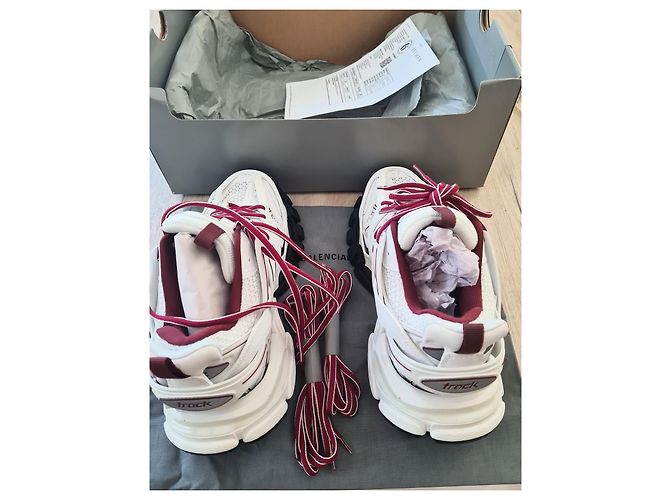 Balenciaga Track Sneaker Weiß Burgunderrot Leder Mehrfarben - Ansicht 6