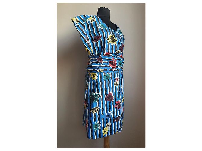 Bimba & Lola Baumwollkleid Blau Mehrfarbig Größe L Mehrfarben - Ansicht 2
