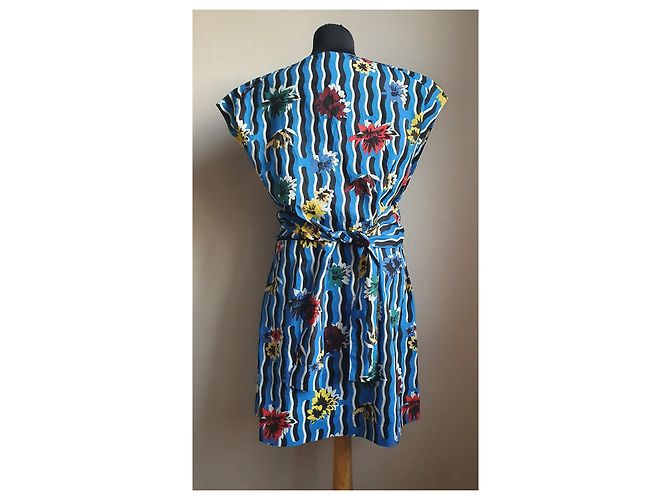 Bimba & Lola Baumwollkleid Blau Mehrfarbig Größe L Mehrfarben - Ansicht 3