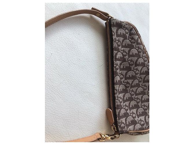 Christian Dior Mini Saddle Borsa Marrone Cotone - vista 5