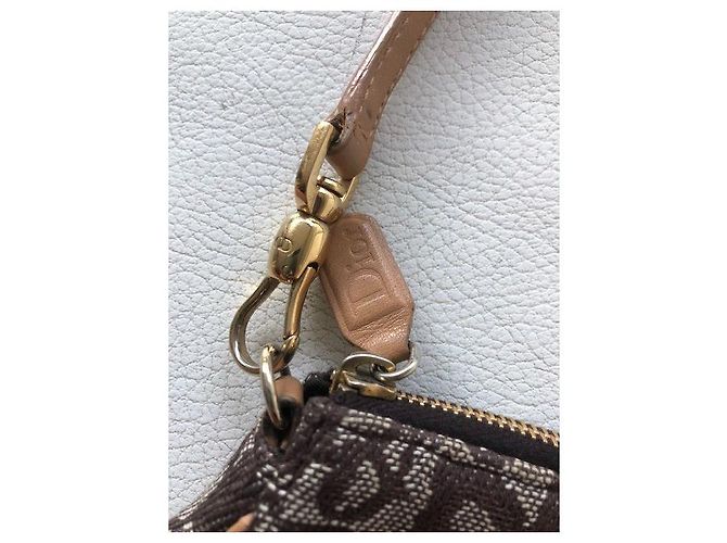 Christian Dior Mini Saddle Borsa Marrone Cotone - vista 7