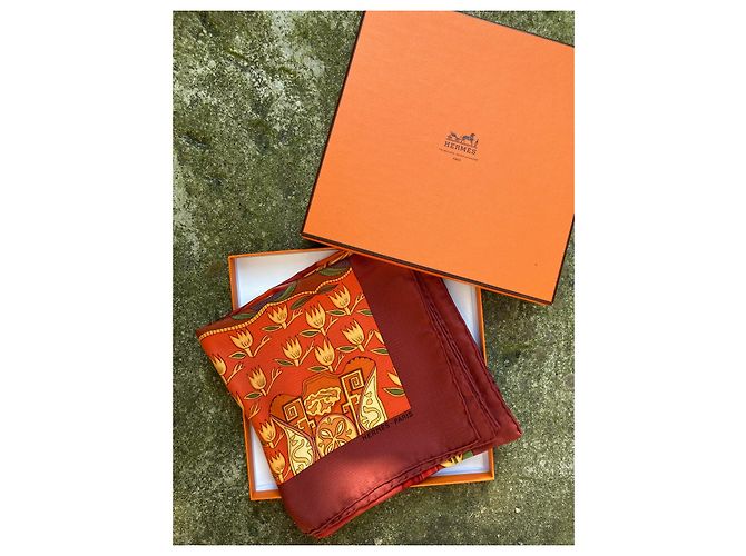 Sublime quadrato Hermès Art des steppes dettagli Arancione - vista 6