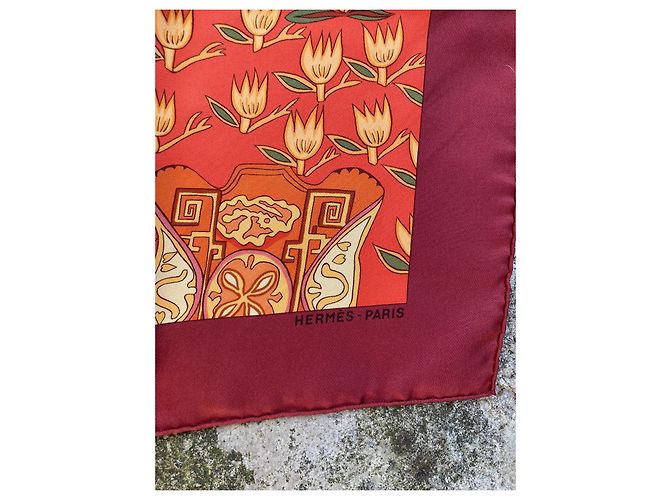 Sublime quadrato Hermès Art des steppes dettagli Arancione - vista 7