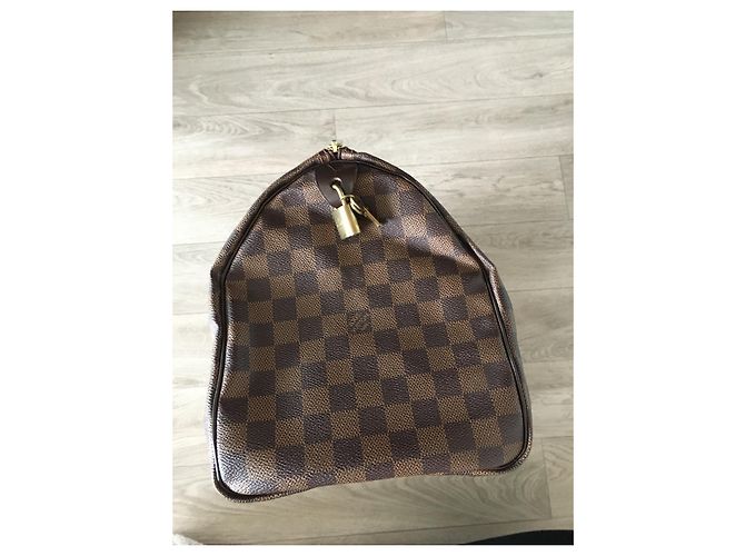 Borsa a mano Louis Vuitton Speedy 35 Damier Ebene in Pelle - vista 11