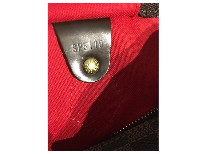 Borsa a mano Louis Vuitton Speedy 35 Damier Ebene in Pelle - vista 15