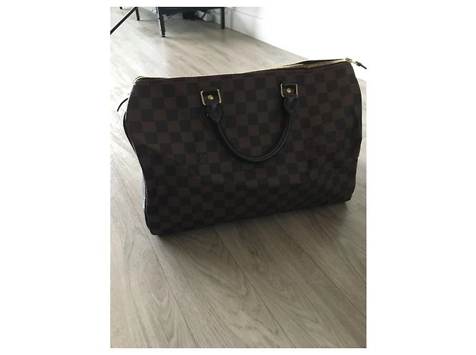 Borsa a mano Louis Vuitton Speedy 35 Damier Ebene in Pelle - vista 3