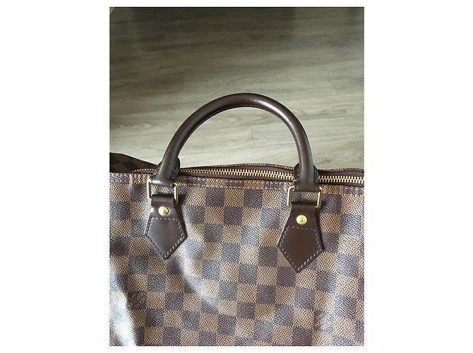 Borsa a mano Louis Vuitton Speedy 35 Damier Ebene in Pelle - vista 6