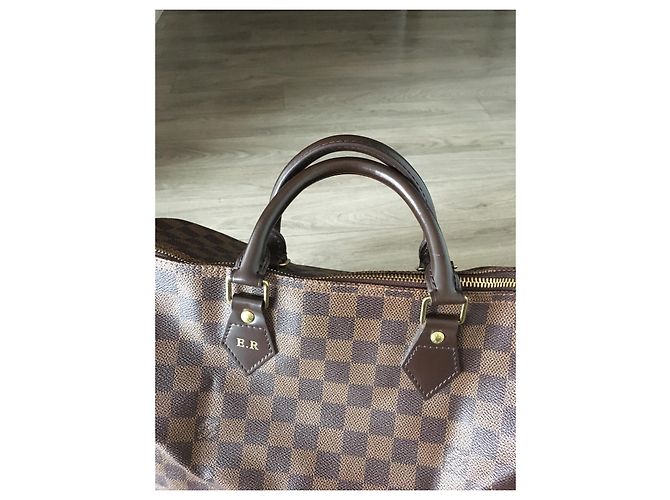 Borsa a mano Louis Vuitton Speedy 35 Damier Ebene in Pelle - vista 7