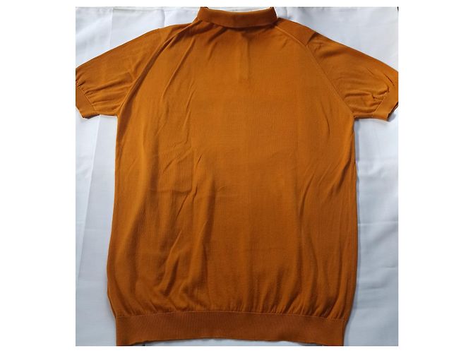 Polo John Smedley in cotone giallo senape - vista 2