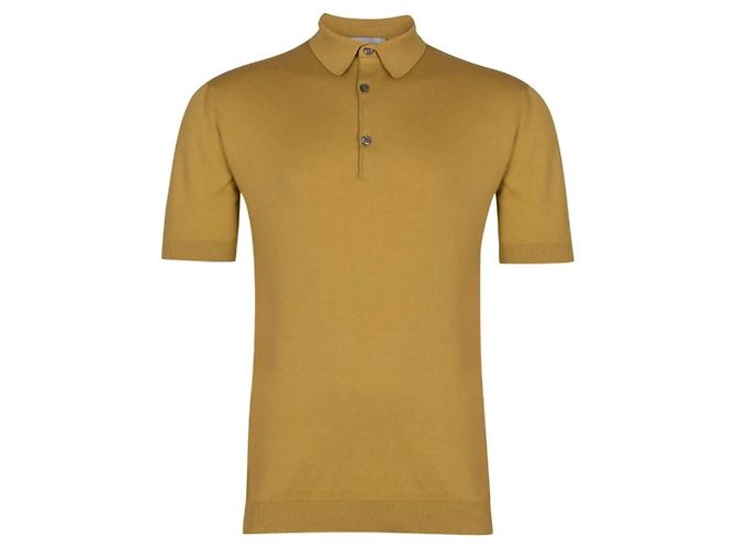 Polo John Smedley in cotone giallo senape - vista 4